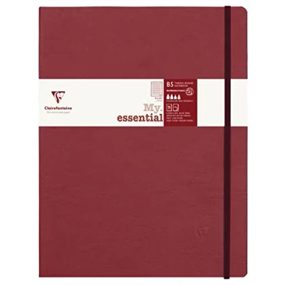 Imagen de Clairefontaine ES 794462C Age Bag Collection Un Cuaderno Elástico Cosido My.Essential Red B5 19x25 cm 192 Páginas Rayadas Numeradas Papel Marfil De 90 g