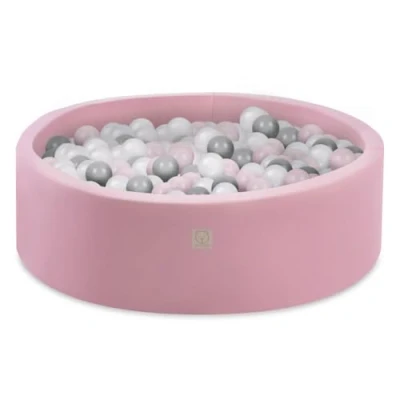 Imagen de MISIOO Smart Piscina de Bolas 90 x 30 cm Redonda para Niños Pequeños (Rosa: Plateado nacarado Rosa claro/150 Bolas)