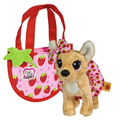 Imagen de Simba Chichi Love Little Berry Chihuahua Perro de Peluche con Lazo y Falda, en Adorable Bolsa, 15 cm, a Partir 3 años