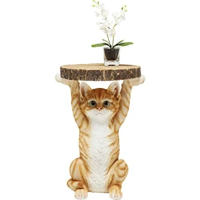 Imagen de Kare Design Mesa Animal Gato, Madera, Naranja, 52x35x33cm