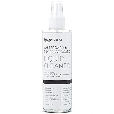 Imagen de Amazon Basics Limpiador líquido de borrado en seco para pizarras blancas, Sin fragancia , 250 ml (paquete 1)