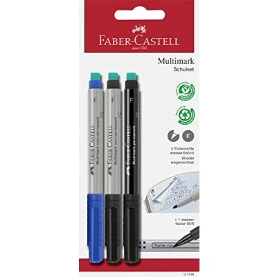 Imagen de Faber Castell 151494 Set Multi material escolar Mark, Ancho de trazo: F, 3 piezas)