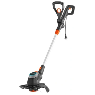 Imagen de Recortadora eléctrica GARDENA PowerCut 650/28: con diámetro de corte 280 mm, mango telescópico, empuñadura ajustable, cabezal orientable y flexible, barra protección plegable (9874 20)