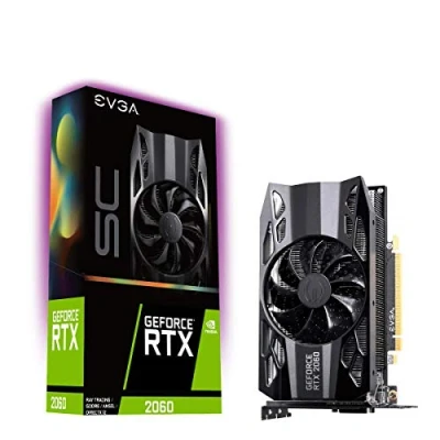 Imagen de EVGA GeForce RTX 2060 SC, OVERCLOCKED, 2.75 Slot Extreme Cool, 70C Gaming, 06G P4 2062 KR, 6GB GDDR6, Color Negro