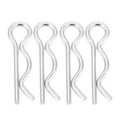 Imagen de Pin de chaveta, 10 unids / 20 30 Hierro galvanizado Tipo R Clips chaveta Pinzas primavera cabello Chapado en zinc Pasadores retención(2.5 * 45mm（10pcs）)