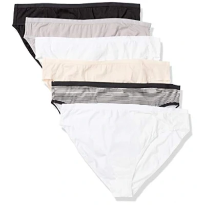 Imagen de Amazon Essentials Ropa interior de algodón con pernera alta (disponible en tallas grandes) Mujer, Pack 6, Colores Básicos, XL Grande