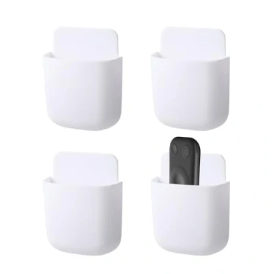 Imagen de NYGGTYK 4 soportes para mando a distancia de pared, soporte distancia, organizador color blanco