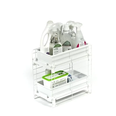 Imagen de Iris Ohyama, Estante modular, bajo el fregadero, 2 cajones deslizantes y extraíbles, pies antideslizantes, 22,5 x 39,5 cm, cocina Slide Tray Rack UST 2V Blanco