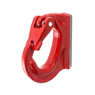 Imagen de QWORK Ganchos Soldados, Gancho de elevación acero, acabado pintado, límite carga trabajo 3 toneladas para tractor grúa, Rojo