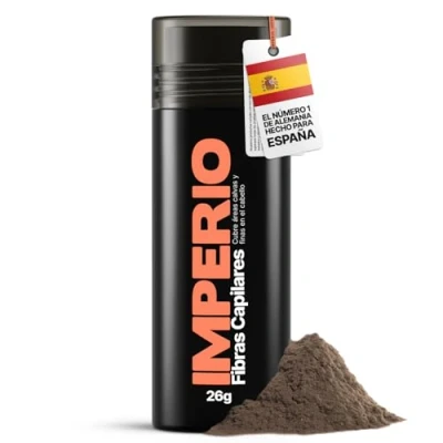 Imagen de IMPERIO Fibras Capilares y Densificador de Cabello Algodón natural. Llena engrosa su Microfibras en Polvo Para Mujeres Hombres 26g (Castaño Medio)