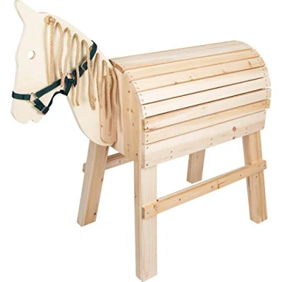 Imagen de Small Foot Madera, para niños a Partir de 3 años, Caballo con Ayuda Montar y Cabestro Apto Uso al Aire Libre Juguetes, Color Beige, S (11664)