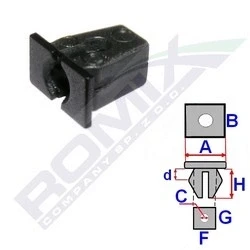 Imagen de ROMIX 15505 Clip, listón VOLKSWAGEN: Golf 4, 6, 5, AUDI: A3 Hatchback, Q5, A4 B7 Avant, SKODA: Octavia II 2 Combi