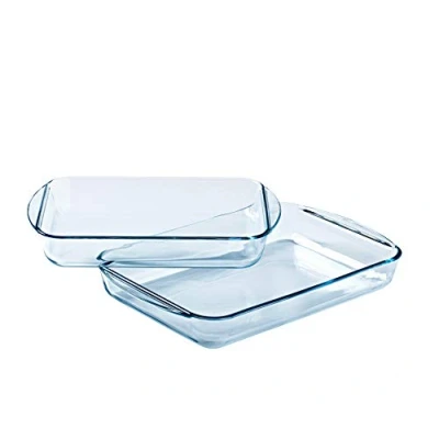 Imagen de Pyrex® Essentials Juego de 2 platos lasaña rectangular cristal (35 x 23 cm, 40 27 cm)