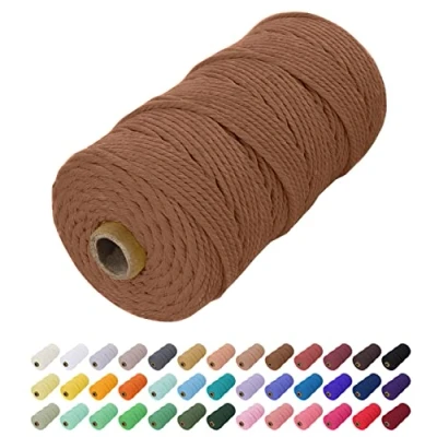 Imagen de Uiopa Hilo Macrame 2mm x 200m, Cuerda de Algodon Natural Cordel, Manualidades para DIY Pared, Cortina, Colgar Plantas, Decoracion Dormitorio (Caramelo)