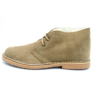 Imagen de MADE IN SPAIN Bota Pisamierdas Unisex Piel Serraje con Borreguillo, Color Arena (40)