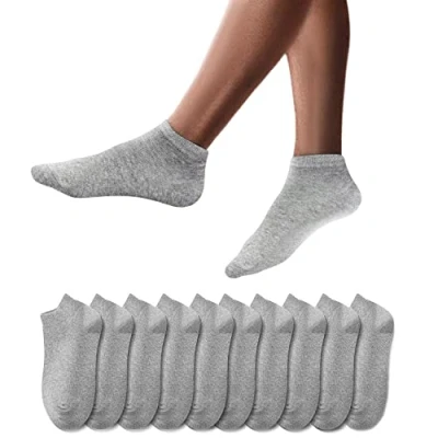 Imagen de YouShow 10 Pares Calcetines Deportivos Tobilleros hombre mujer Cortos Calcetin Algodon 10x Gris 39 42