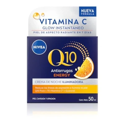 Imagen de NIVEA Q10 Energy crema de Noche antiarrugas + Energizante (50 ml), para una piel radiante y aspecto saludable en 8 h, reafirmante con antioxidantes