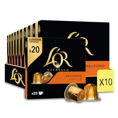 Imagen de L&#039;Or Espresso café Delizioso Intensidad 5 Nespresso cápsulas de aluminio compatibles 10 paquetes 20 (200 bebidas)