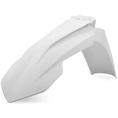 Imagen de Polisport 8554800002 Guardabarros Delantero réplica OEM Fabricado en plástico Brillante Duradero y Resistente Compatible con Motocicletas KTM Color Blanco
