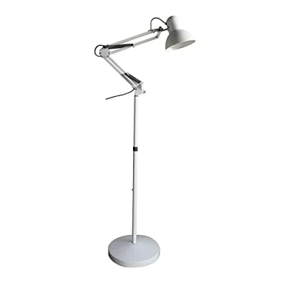 Imagen de wonderlamp Lámpara de Pie articulada Avati, Blanco, Altura regulable, Cuerpo y cabezal articulable, Bombilla 1xE27