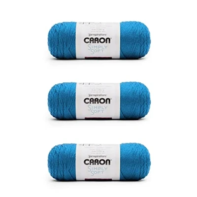 Imagen de Caron Simply Soft Hilo azul cobalto 3 paquetes de 170 g/6 oz acrílico 4 medianos (peinado) 315 yardas tejido/ganchillo