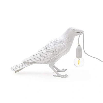 Imagen de SELETTI De mesa decorativa LED Bird Lamp, espera, blanco