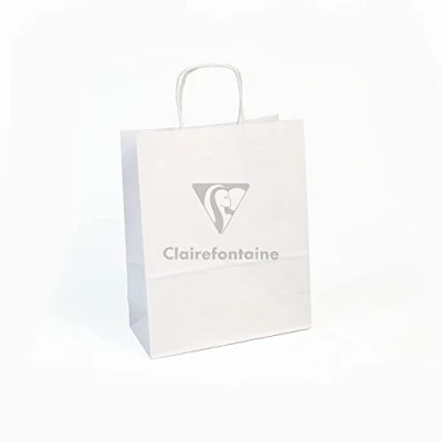 Imagen de Clairefontaine 395708C Pack (con 25 bolsas de regalo, papel kraft, 22 x 10 29 cm, para regalos y compras), unidades, color blanco