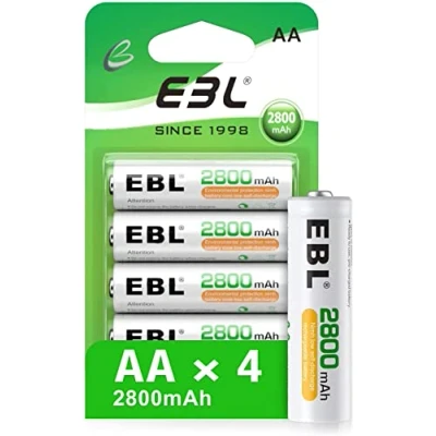 Imagen de EBL 2800mAh Pilas Recargables AA Ni MH Alta Capacidad (4 Unidades)