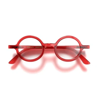Imagen de LONDON MOLE Gafas de lectura Moley Redondas Lectores Geniales con estilo Hombres Mujeres Unisex Bisagras resorte Rojo transparente + 2.0 aumento
