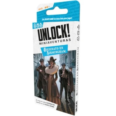 Imagen de Space Cowboys Unlock! Miniaventuras Asesinato en Birmingham Juego De Cartas Escape Room a Partir 10 Años 1 6 Jugadores 30 45 Minutos por Partida Español