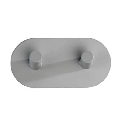 Imagen de WENKO Colgador Mural Duo Gris Mate Acero INOX Gancho para baño, Toallas, Autoadhesivo