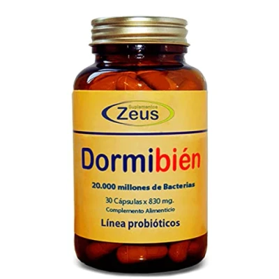 Imagen de DORMIBIEN Contribuye a rebajar la actividad nerviosa del cerebro, aportando calma. Complemento Alimenticio base de GABA, Probióticos, L Teanina y Melatonina 100% Vegano 30 Cáps Vegetales