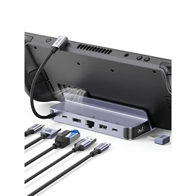 Imagen de UGREEN Hub USB C 6 En 1 Compatible con Steam Deck ROG Ally Dock HDMI 4K 60Hz Ethernet RJ45 Gigabit Adaptador A y 2 3.0 PD 100W Carga Estación de Acoplamiento Multipuerto