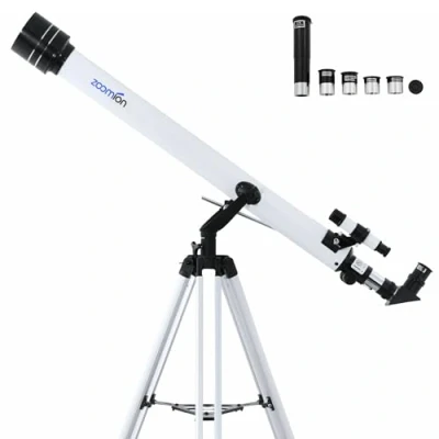 Imagen de Zoomion Viking 60/900 AZ Juego de telescopio astronómico para niños y Principiantes en astronomía con trípode, ocluars Visor