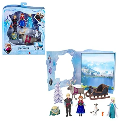 Imagen de Mattel Disney Frozen Minis Pack 6 figuras Muñecos con caja set de juego, juguete +3 años (HLX04)