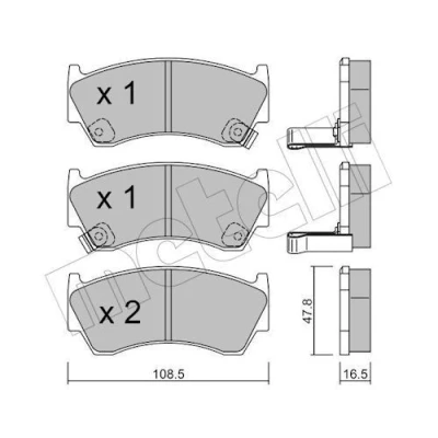 Imagen de Juego de pastillas METELLI 22 0277 0