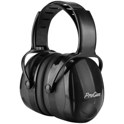 Imagen de Procase Casco Insonorizacion, Protector Auditivo SNR 36 dB con Diadema Ajustable Anti Torsión, Orejera Ruido Profesional Cancelación de para Caza Disparo Estudiar Negro