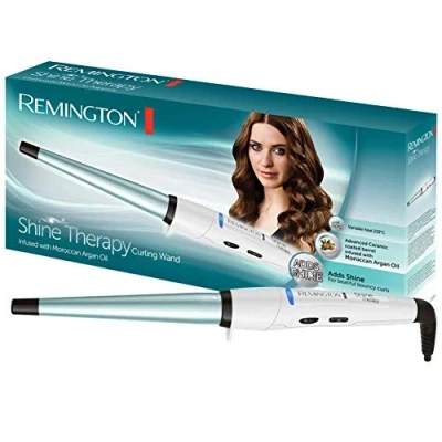 Imagen de Remington Rizador de Pelo Shine Therapy, Aceite Argán, Ondulador con Barril 13 25 mm, Crea Rizos Suaves, Cabello Brillante, Cerámica Avanzada, 8 Temperaturas hasta 210C, CI53W