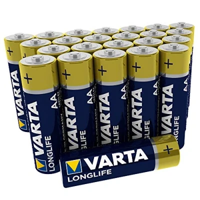 Imagen de Varta Pila Longlife AA Mignon LR06 (paquete de 24 unidades), pilas alcalinas «Made in Germany» Adecuado para mandos a distancia, radios, despertadores y relojes