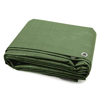 Imagen de jarolift Lona Cobertora de Protección Polietileno 90 g/m² Impermeable Resistente al Moho y Desgarro, 5 x 6 m, Verde
