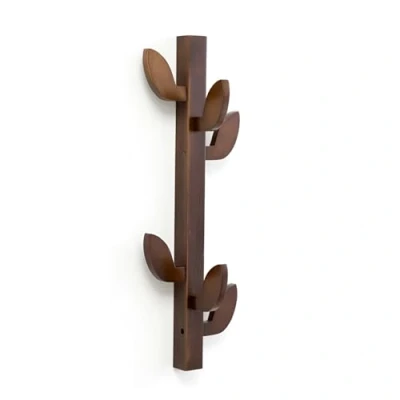 Imagen de IRUGS Perchero Vertical De Madera Con 6 Ganchos, Percheros Pared, Perchero, Ganchos Pared Para Sombreros, Chaquetas, Bolsos, Entrada Y Dormitorio(Brown)
