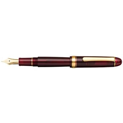 Imagen de PLATINUM Pluma estilográfica japonesa #3776 Century Gold Trim Bourgogne SF/Rojo/ 0,30 036 mm/Hecho a mano/Pluma de oro 14 quilates/con caja regalo/pluma estilográfica, PNB15000 71SF, color rojo