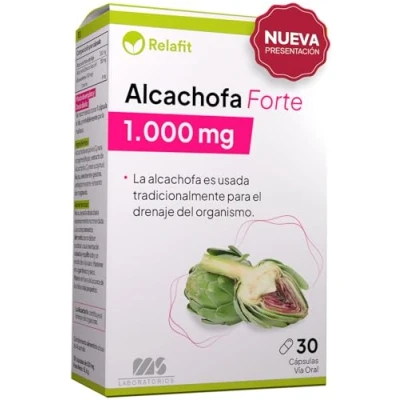 Imagen de Alcachofa Forte 1.000 mg 30 Cápsulas Suministro para 1 mes Detox el organismo Depurativo, digestivo y diurético Relafit Laboratorios MS