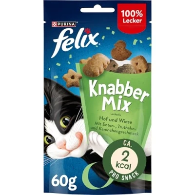 Imagen de Felix Golosinas para Gatos Knabber Mix, Pack de 8 (8 Paquetes 60 g)