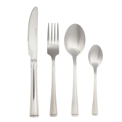 Imagen de Salter BW02844 Juego De Cubertería Con 16 Piezas, La Colección Elegance Buxton, Incluye Tenedores, Cuchillos, Cucharillas Y Cucharas, Acero Inoxidable, Apta Para Lavajillas