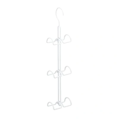 Imagen de Relaxdays Percha para Bolsos 6, Ganchos Carteras Ahorra Espacio, Colgador Accesorios Metal, Blanco, Hierro, 39,5 x 8,5 4,5 cm