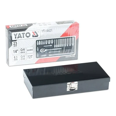 Imagen de YATO YT 14421 Juego de tubos 23 Acero para herramientas, cromo vanadio 1/4