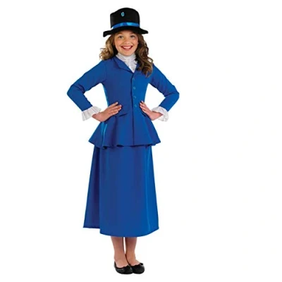 Imagen de Fun Shack Disfraz de Niñera Victoriana Niña, Época Victoriano Carnaval Niña Talla S