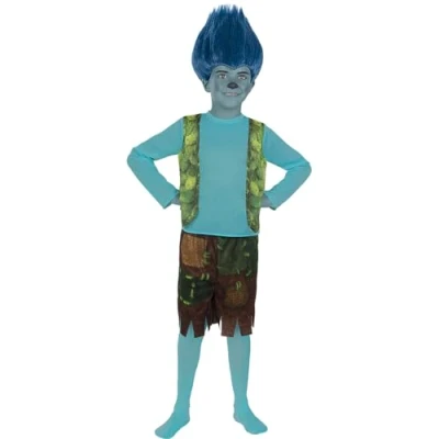 Imagen de Funidelia Disfraz de Branch Trolls 3 para niño Dibujos Animados, Trolls, Películas &amp; Series niños y divertidos accesorios Carnaval Halloween Talla 4 años Azul
