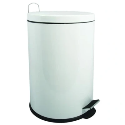 Imagen de MSV 20 L Cubo DE Basura con Pedal METALICO Blanco 20L, Acero, 45x29.3x29.3 cm